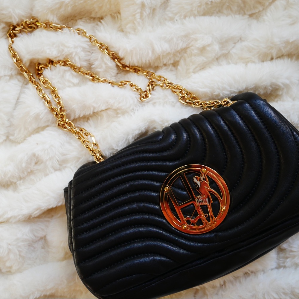 Henri Bendel Black Leather Shoulder Bag